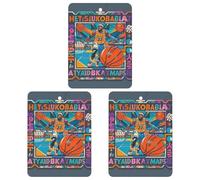 Cool Basketball Theme Car Air Freshener, 3 Pcs Square Hanging Air Freshener Cards, Long Lasting Fragrance Scented Cards for Car, Home, Office Gray-style