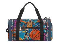 Cool Basketball Theme Gym Bag for Men Women, Waterproof Gym Tote Bags, Large Duffel Bag for Travel Workout