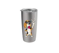 Cool Beagle Dog Rock and Roll Funny Pet Lover Design Stainless Steel Insulated Tumbler