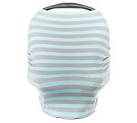 Cool Beans Baby Stretchy Car Seat Canopy - 5 in 1 Multi-use Cover for Infant Boys and Girls (Blue and Grey)