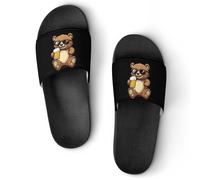 Cool Bear Drinking Beer Unisex Shower Slippers Non Slip Slides Bathroom Beach Pool Sandals