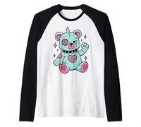 Cool bear in streetwear style Hip-hop bear illustration Raglan Baseball Tee
