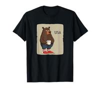 Cool Bear Look with US Colors and Patriotic Mug T-Shirt