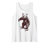 Cool Bear Riding Skateboard Skateboarding Tank Top