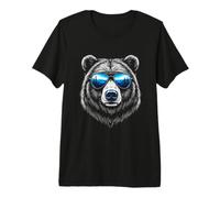 Cool Bear with Sunglasses and Mountain Reflection Premium T-Shirt