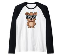 Cool Bear with Sunglasses Raglan Baseball Tee