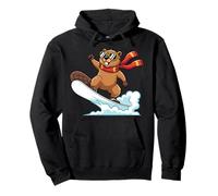 Cool Beaver Snowboard Snow Rider Winter Vacation Pullover Hoodie