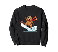 Cool Beaver Snowboard Snow Rider Winter Vacation Sweatshirt