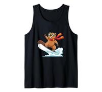 Cool Beaver Snowboard Snow Rider Winter Vacation Tank Top