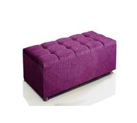 COOL BED Black Chenille Fabric Cube Large Ottoman Storage Box Storage Bench Seat Stool Footstool Blanket Toy Boxes