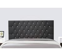 COOL BED Black Faux Leather Chesterfield Headboard | Divan Bed 4FT6 - Small Double Upholstered Padded Headboard | Headboards for Beds (BLACK, 4FT6 - DOUBLE)