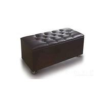 COOL BED Brown Faux Leather Chesterfield Large Ottoman Storage Box Storage Bench Seat Stool Footstool Blanket Toy Boxes