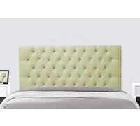 COOL BED Cream Faux Leather Chesterfield Headboard | Divan Bed 4FT6 - Double Upholstered Padded Headboard | Headboards for Beds (CREAM, 4FT6 - DOUBLE)
