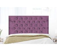 COOL BED Crushed Velvet Chesterfield Headboards for Beds | Upholstered Panel Headboard (PURPLE, 4FT6 - DOUBLE)