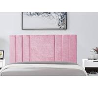 COOL BED LIMITED CRUSHED VELVET HEADBOARD WITH SAVANNAH DESIGN IN SINGLE | DOUBLE | KING-SIZE | SUPER KING (PINK, 4FT6 - DOUBLE)