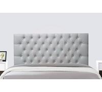 COOL BED Silver Faux Leather Chesterfield Headboard | 4FT6 - Double Upholstered Padded Headboard