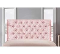 COOL BED Sleep Well, Pay Less CHESTERFIELD 20 INCH HEADBOARD IN CRUSHED VELVET EXTRA TALL (PINK, 5FT - KING SIZE)