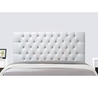 COOL BED White Faux Leather Chesterfield Headboard | Divan Bed 4FT - Small Double Upholstered Padded Headboard | Headboards for Beds (WHITE, 4FT - SMALL DOUBLE)
