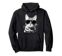 Cool Bengal Cat With Sunglasses White Splash Art Cats Pullover Hoodie