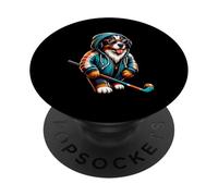 Cool Bernese Mountain Dog Golfer With Sunglasses PopSockets Adhesive PopGrip