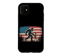 Cool Bigfoot Alien American Flag Patriotic USA Sasquatch UFO Case for iPhone 11