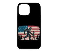 Cool Bigfoot Alien American Flag Patriotic USA Sasquatch UFO Case for iPhone 13 Pro Max