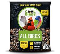 Cool Birds All Birds Wild Bird Seed - 10 lb. Classic Blend with Black Oil Sunflower, White Millet, Safflower, Peanuts & Sunflower Hearts - Balanced Bird Food for Outside Feeders