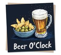 Cool Birthday Card for Beer Lover - Joyful, Celebrations, Drink, Congratulations - Crisps and Olives - for Men, Man, Relative, Family, Friend, Bestie, Dad, Colleague, Uncle