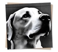 Cool Birthday or Anniversary or Just A Note Dog Card For Friend Or Loved One - Black and White - Puppy, Doggy, Animal Lover - For Men, Women, Bestie, Family, Relative, Special Someone