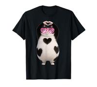 Cool Black Cat Kitten Red Heart Glasses V-Day Valentines Day T-Shirt