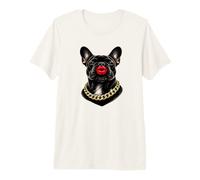 Cool Black French Bulldog Kiss Design Premium T-Shirt