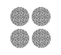 Cool Black Grey Leopard Print Coasters Set of 4, Drink Coasters for Tabletop Protection Suitable for Kinds of Cups, Funny Cup Coaster for Living Room Home Decor
