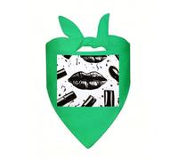 Cool Black Lipstick Lips Dog Bandana, Classic Plaid Dog Bandanas for Small Medium Large Dogs, Adjustable Washable Cotton Pet Scarf, Reversible Triangle Bibs for Puppy Dogs Cats Birthday Party Daily We