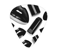 Cool Black Lipstick Lips Guitar Picks Set-Premium Abs Material,Various Thicknesses-Enhance Your Playing Experience