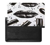 Cool Black Lipstick Lips Passport Holder Vaccine Card Holder Travel Document Organizer Credit Card Organizer for Women/Men