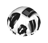 Cool Black Lipstick Lips Print Double Layer Waterproof Shower Cap Women Men Reusable Bath Hair Caps Elastic Band