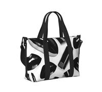 Cool Black Lipstick Lips Print Travel Hand Bag Women Lightweight Tote Foldable Daily Weekend Trips Gym Vacation