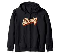 Cool Blessing Emblem for Boys and Girls Zip Hoodie
