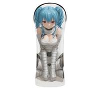 Cool Blue Anime Girl Golf Cover Set Premium Leather Waterproof Headcover with Interchangeable No. Tags for Driver & Fairway Woods