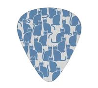 Cool Blue Cat Acoustic GuitarGuitar Picks 12 Pcs, Electric Guitar Essential Thick And Thin Guitar Plectrums Students 0.46 0.96 0.71 Mm