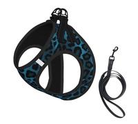 Cool Blue Leopard Animal Print,Pet Harness,Adjustable Reflective Dog Harness,Pet Leash Vest,L