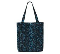 Cool Blue Leopard Animal Print,Reusable Grocery Bags Shopping Tote Bags Large Capacity Canvas Shoulder bag