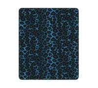 Cool Blue Leopard Animal Print Square Mouse Pad Sewn Edge Design 10&12in