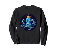 Cool Blue Octopus with Crown Costume Sweatshirt