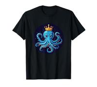 Cool Blue Octopus with Crown Costume T-Shirt