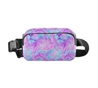 Cool Blue Purple Lion Stylish Waist Pack Crossbody Bag for Women Men Waterproof Sling Bag Travel Essential with Adjustable Strap for Cycling Hiking Gym, Cool blue purple lion, One Size