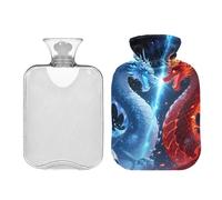 Cool Blue Red Dragon Cute hot Water Bottle with Soft Cover 2L hot Water Bag for Neck Shoulder Warmer Neck and Shoulder Pain Relief Bolsa para cólicos menstruales