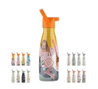 Cool Bottles Savannah Kingdom Thermos Flask for Children, 260 ml, Stainless Steel Water Bottle, Cold Drinks for 36 Hours and Hot Drinks for 18 Hours, Colour Embossing, BPA Free
