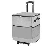 Cool Box with Wheels - Foldable Travel Cool Box with Wheels | Waterproof Mobile Cool Box Reusable Food Container for Patio Camping Fishing Travel Outdoor Street Party Picnic