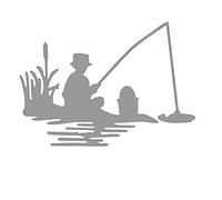 Cool Boy Fishing Fishing By The Lake Dies for Card Making DIY Scrapbooking Embossing Stencil Die Cuts Punch Template Grass Metal Cutting Dies for Paper Crafting Handmade Crafts Scrapbook Album Decor